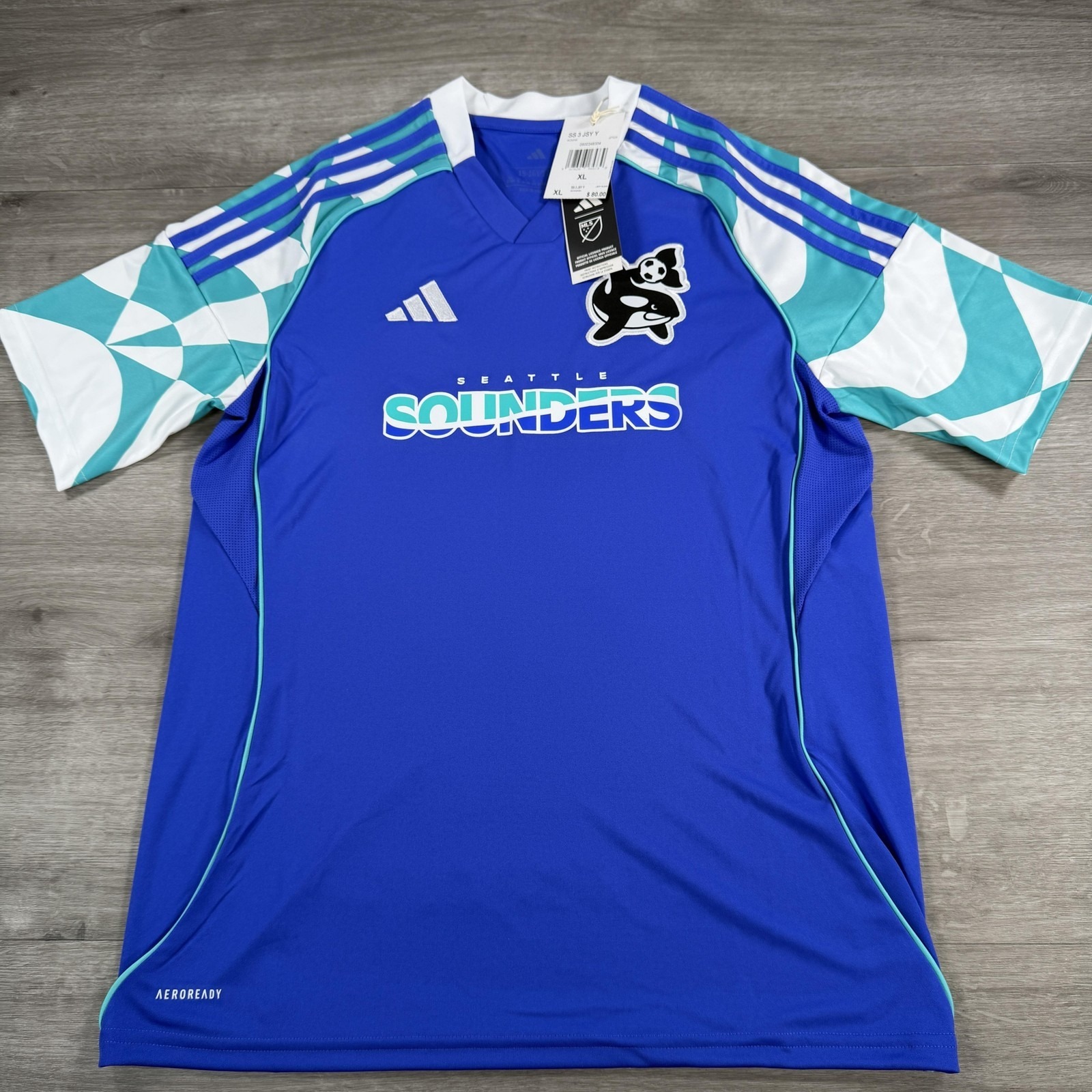 Adidas Seattle Sounders Fc Jersey Youth Xl Blue Mls Soccer Kids Third Alternate